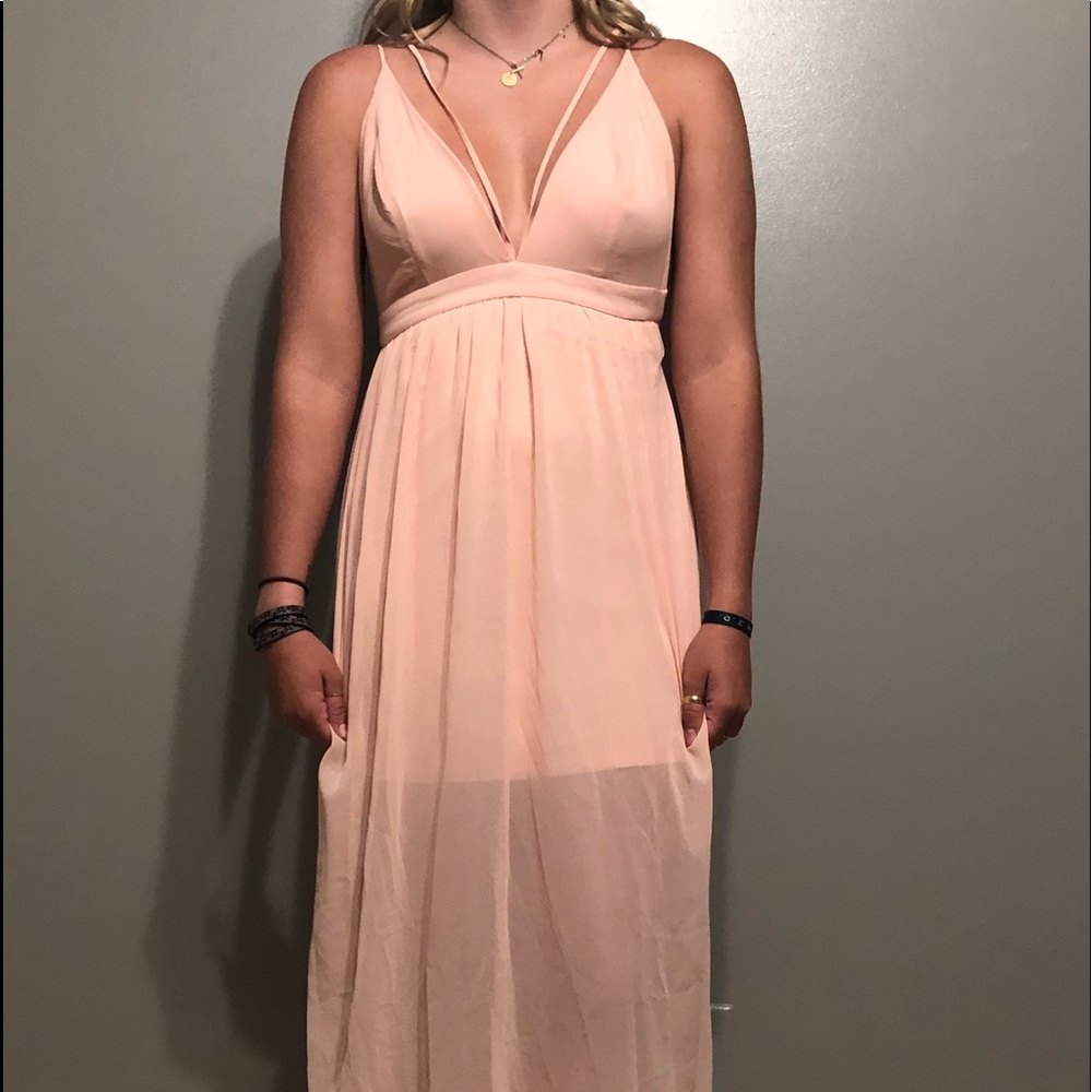 Blush dress.